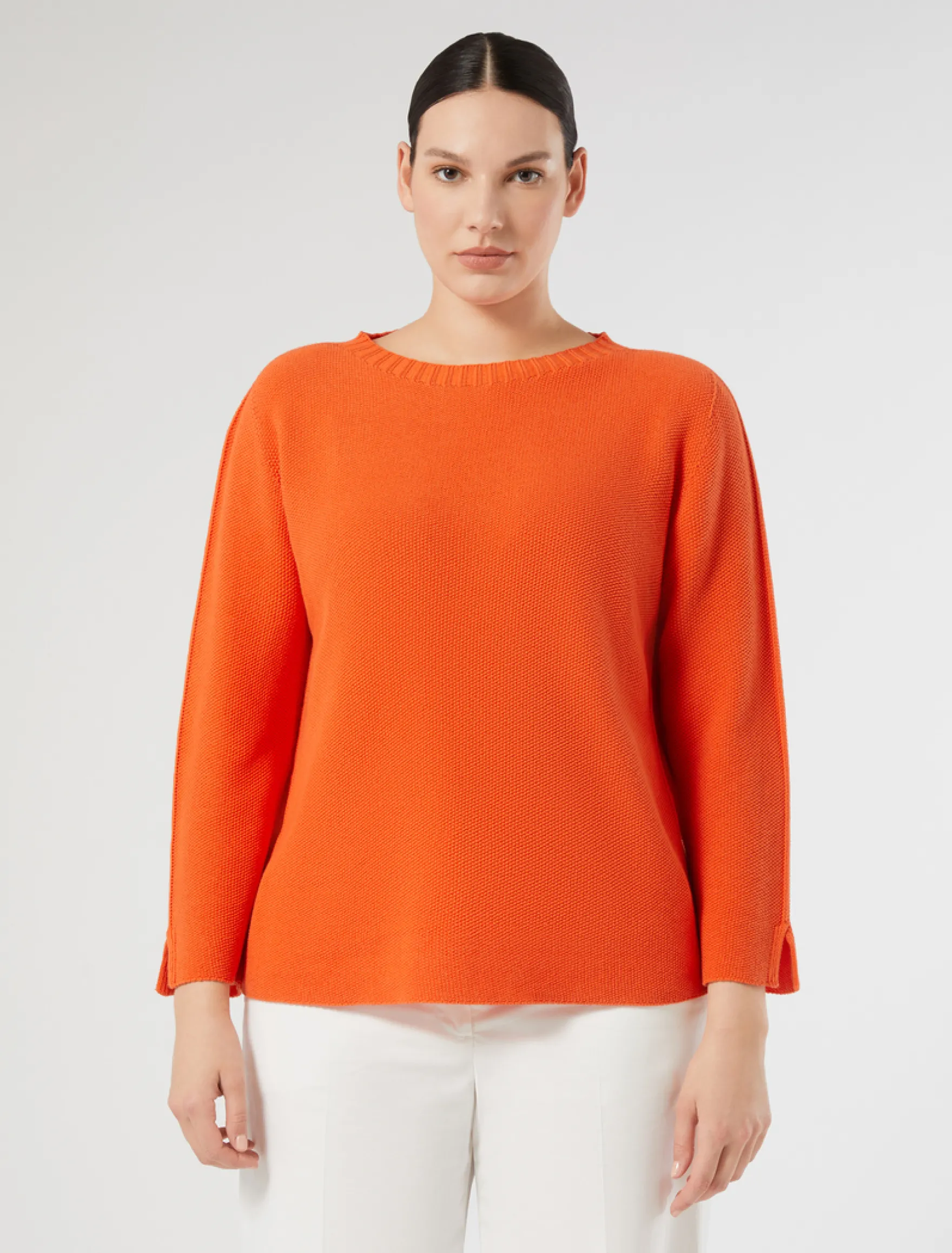 Maglia in cotone crêpe - ARANCIO