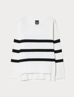 Maglia in cotone crêpe - BIANCO