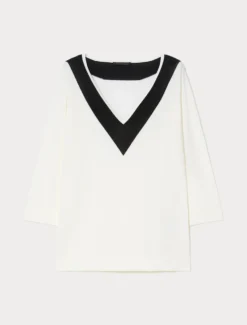 Maglia in cotone crêpe - BIANCO