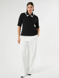 Maglia in cotone crêpe - NERO