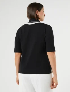 Maglia in cotone crêpe - NERO