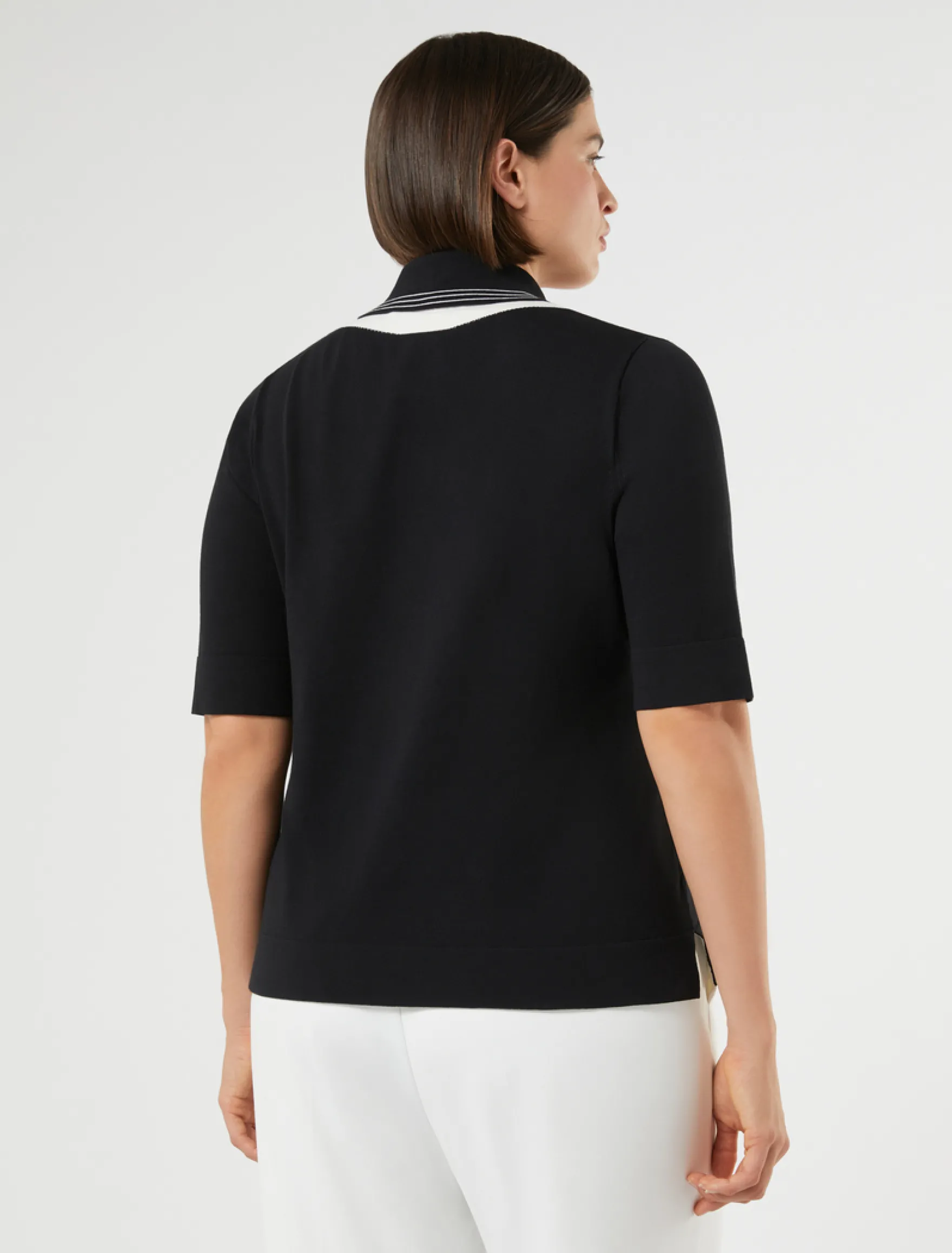 Maglia in cotone crêpe - NERO