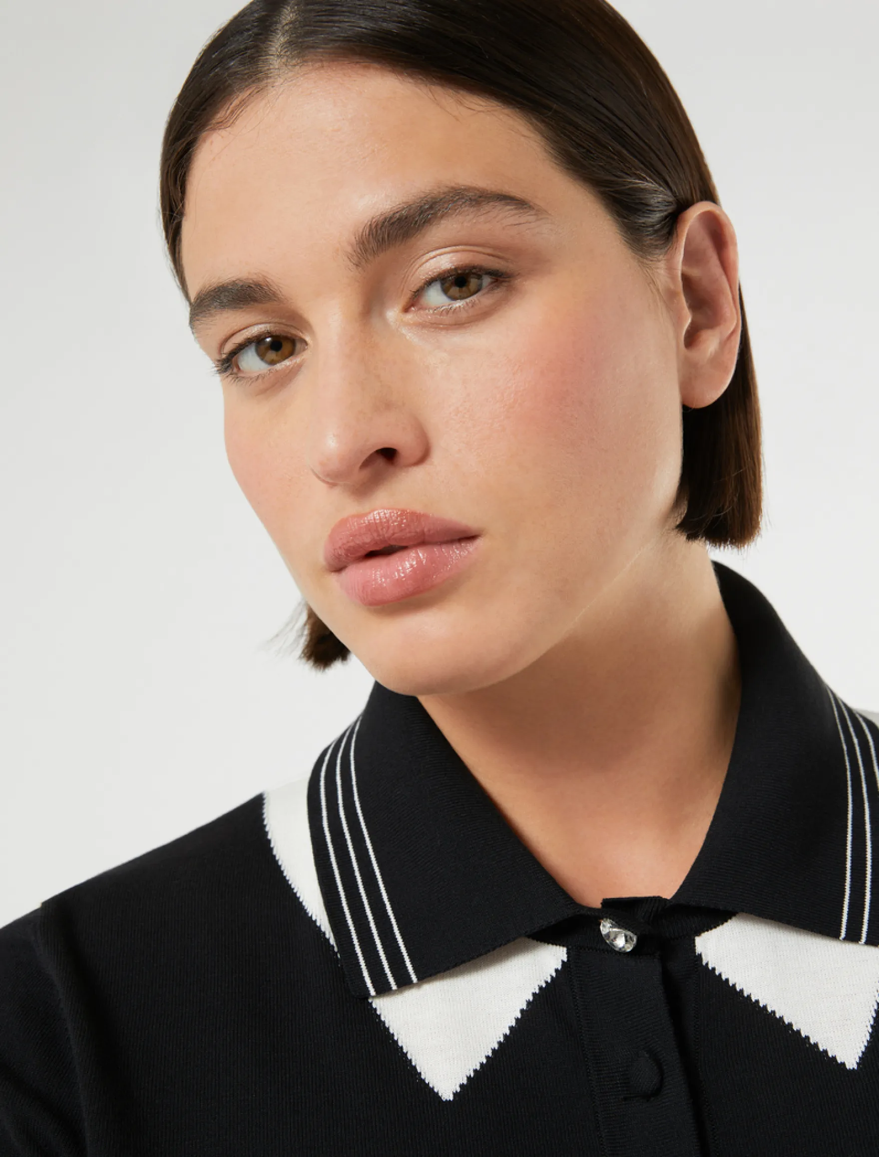 Maglia in cotone crêpe - NERO