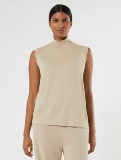 Maglia in cotone e modal - BEIGE