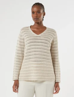 Maglia in cotone lurex - ECRU