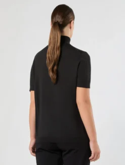 Maglia in filato di misto cotone - NERO