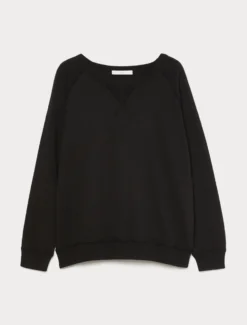 Maglia in filato di misto cotone - NERO