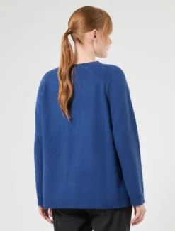 Maglia in lana e cachemire - BLU CINA