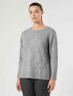 Maglia in lana e cachemire - GRIGIO MEDIO