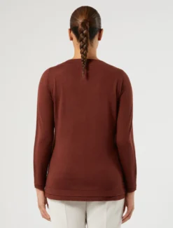 Maglia in lana, seta e cachemire - MATTONE ROSSO