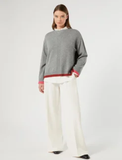 Maglia in misto cachemire - GRIGIO MEDIO