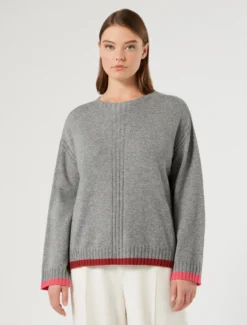 Maglia in misto cachemire - GRIGIO MEDIO