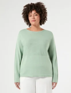 Maglia in puro cotone - VERDE SALVIA