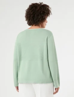 Maglia in puro cotone - VERDE SALVIA