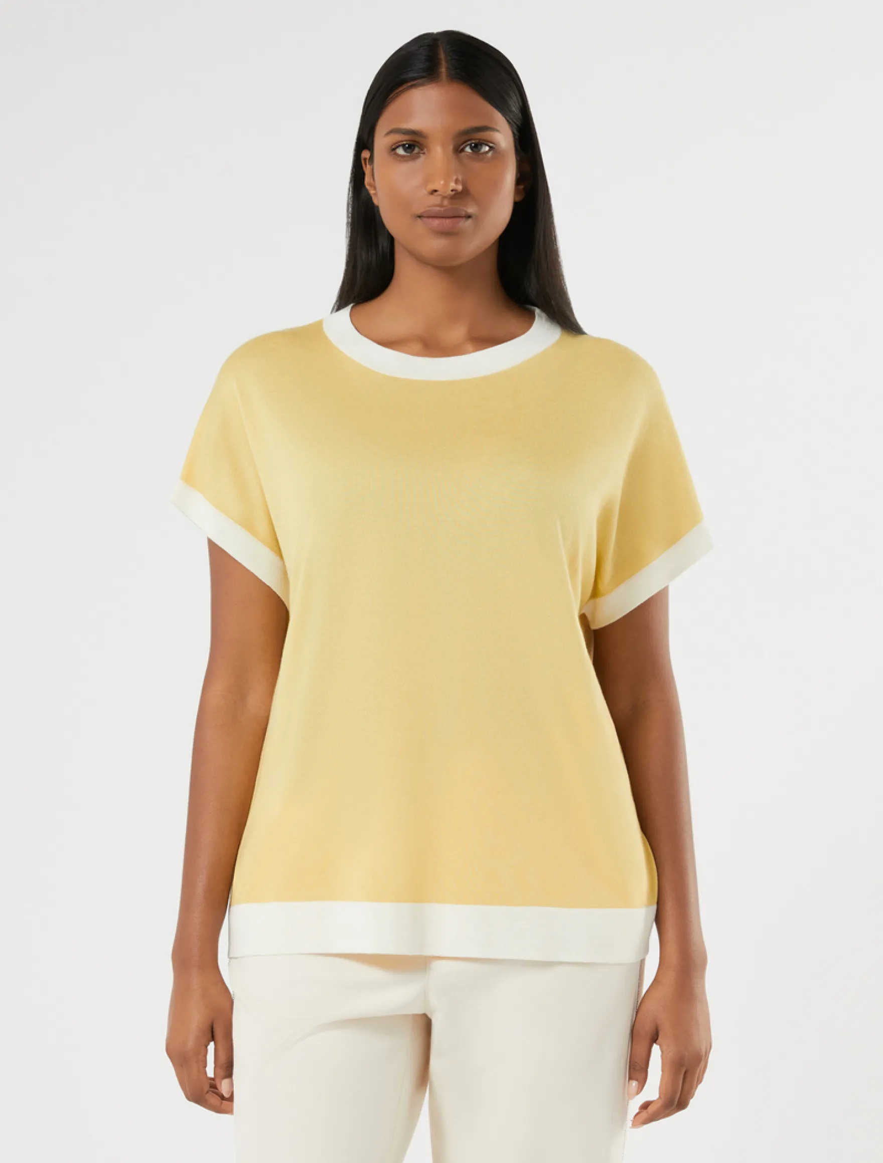 Maglia in seta e cachemire - GIALLO