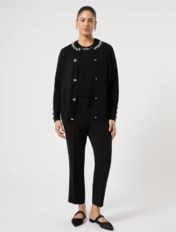 Maglia in seta e cachemire - NERO