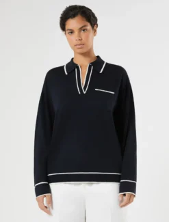 Maglia in seta e cotone - BLU NOTTE