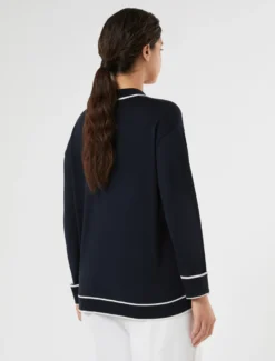 Maglia in seta e cotone - BLU NOTTE