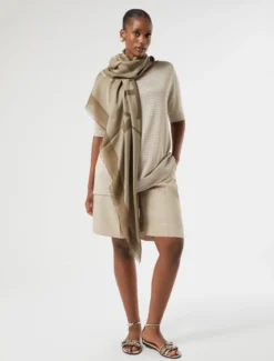 Maglia in viscosa con strass - BEIGE