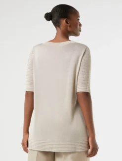 Maglia in viscosa con strass - BEIGE