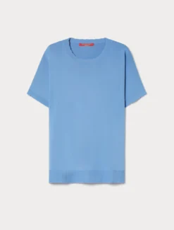 Maglia in viscosa crêpe - AZZURRO
