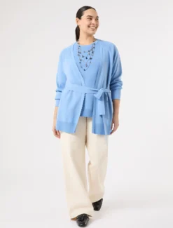 Maglia in viscosa crêpe - AZZURRO
