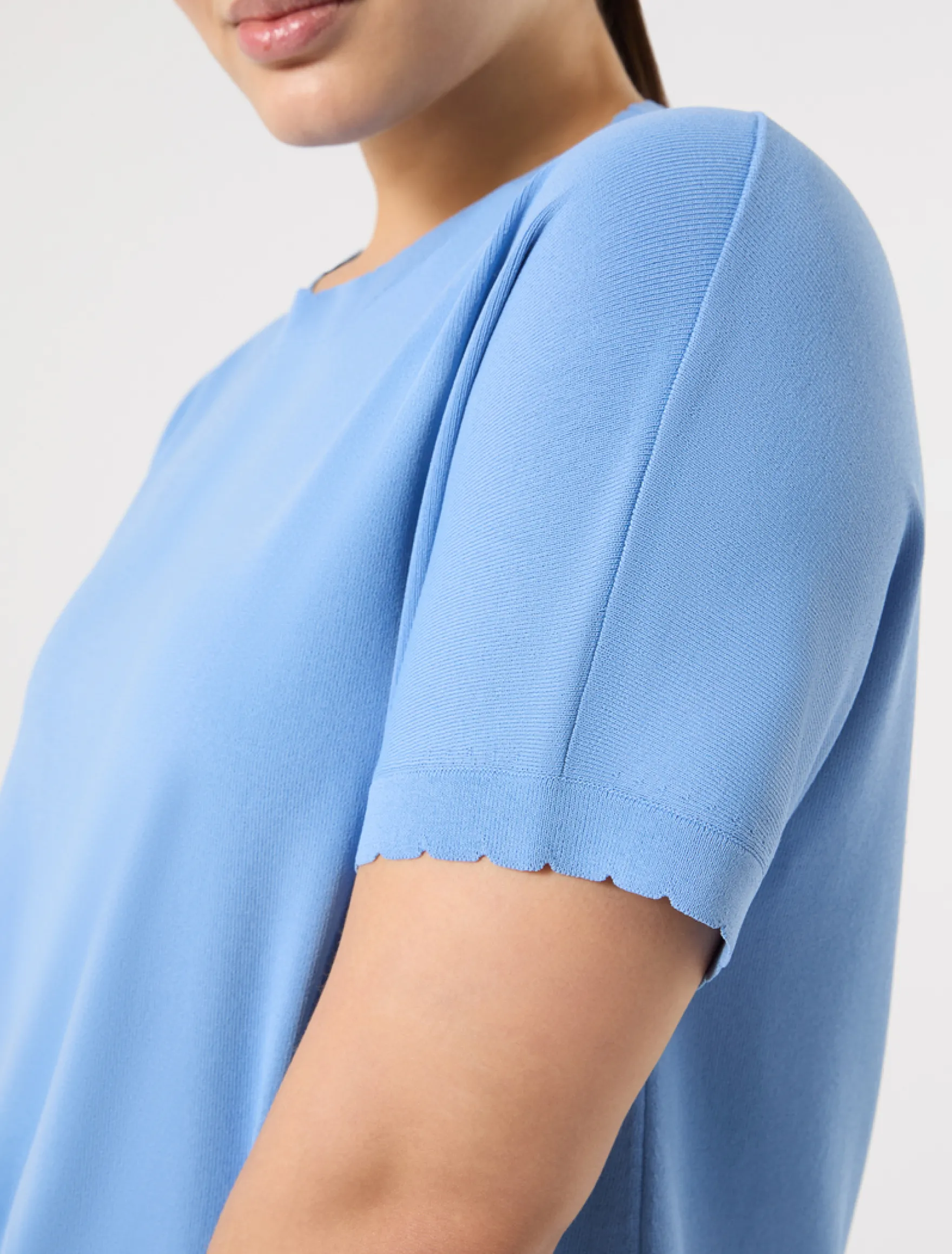 Maglia in viscosa crêpe - AZZURRO