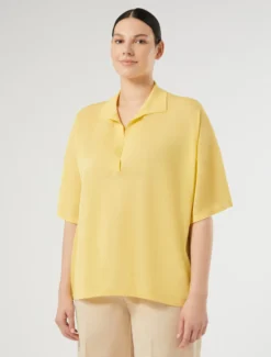Maglia in viscosa crêpe - GIALLO