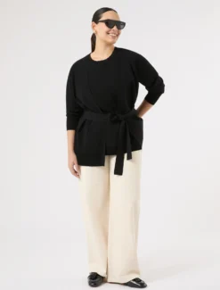 Maglia in viscosa crêpe - NERO