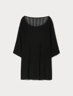 Maglia in viscosa crêpe - NERO