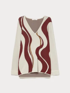 Maglia in viscosa jacquard - AVORIO