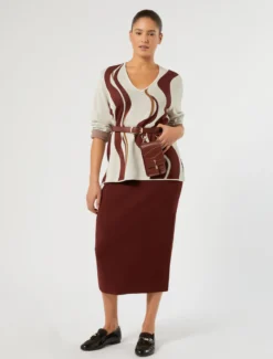 Maglia in viscosa jacquard - AVORIO