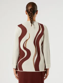 Maglia in viscosa jacquard - AVORIO
