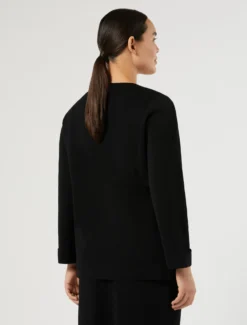Maglia in viscosa jacquard - NERO