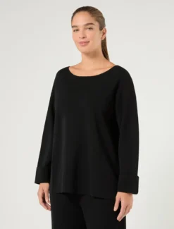Maglia in viscosa opaca - NERO
