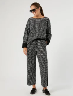 Maglia in viscosa opaca - NERO BIANCO