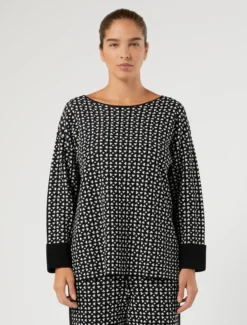 Maglia in viscosa opaca - NERO BIANCO