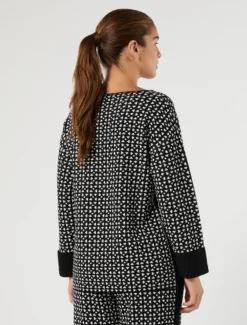 Maglia in viscosa opaca - NERO BIANCO
