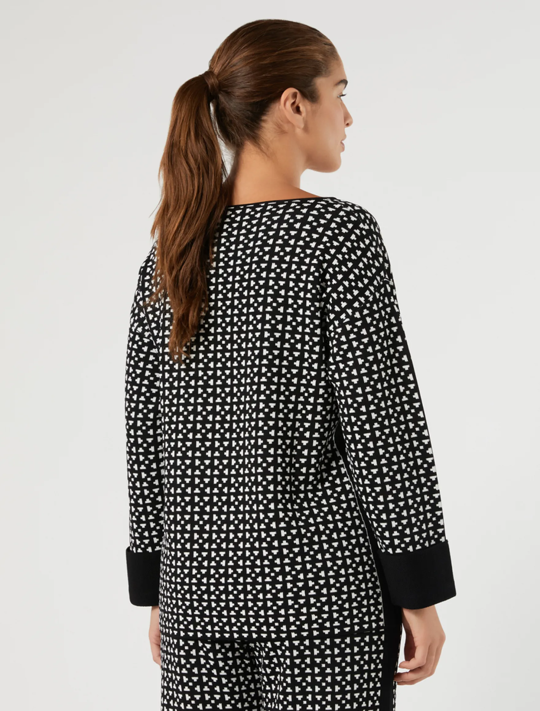 Maglia in viscosa opaca - NERO BIANCO