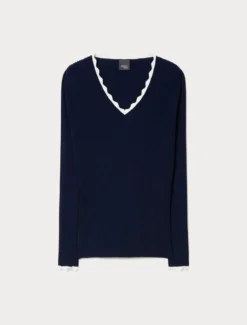 Maglia in viscosa stretch - BLU NOTTE