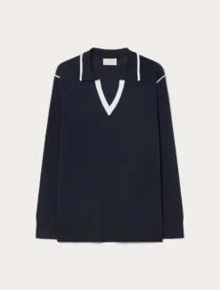 Maglia in viscosa stretch - BLU NOTTE