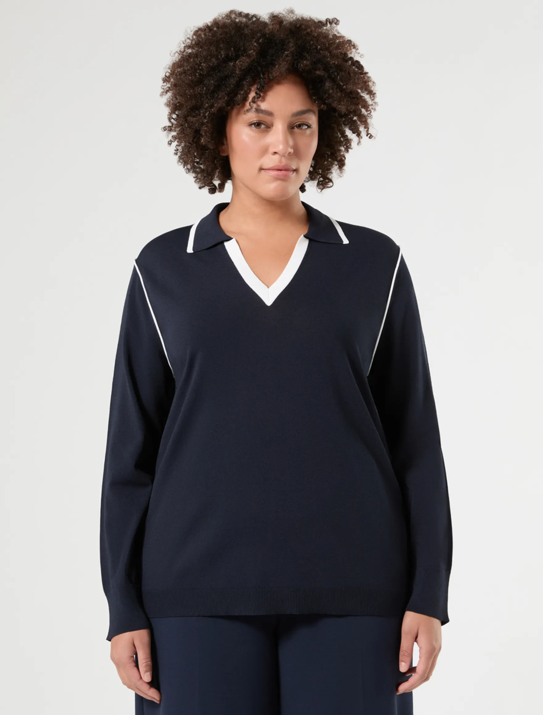 Maglia in viscosa stretch - BLU NOTTE