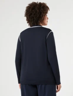 Maglia in viscosa stretch - BLU NOTTE
