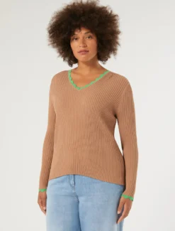 Maglia in viscosa stretch - CARAMELLO