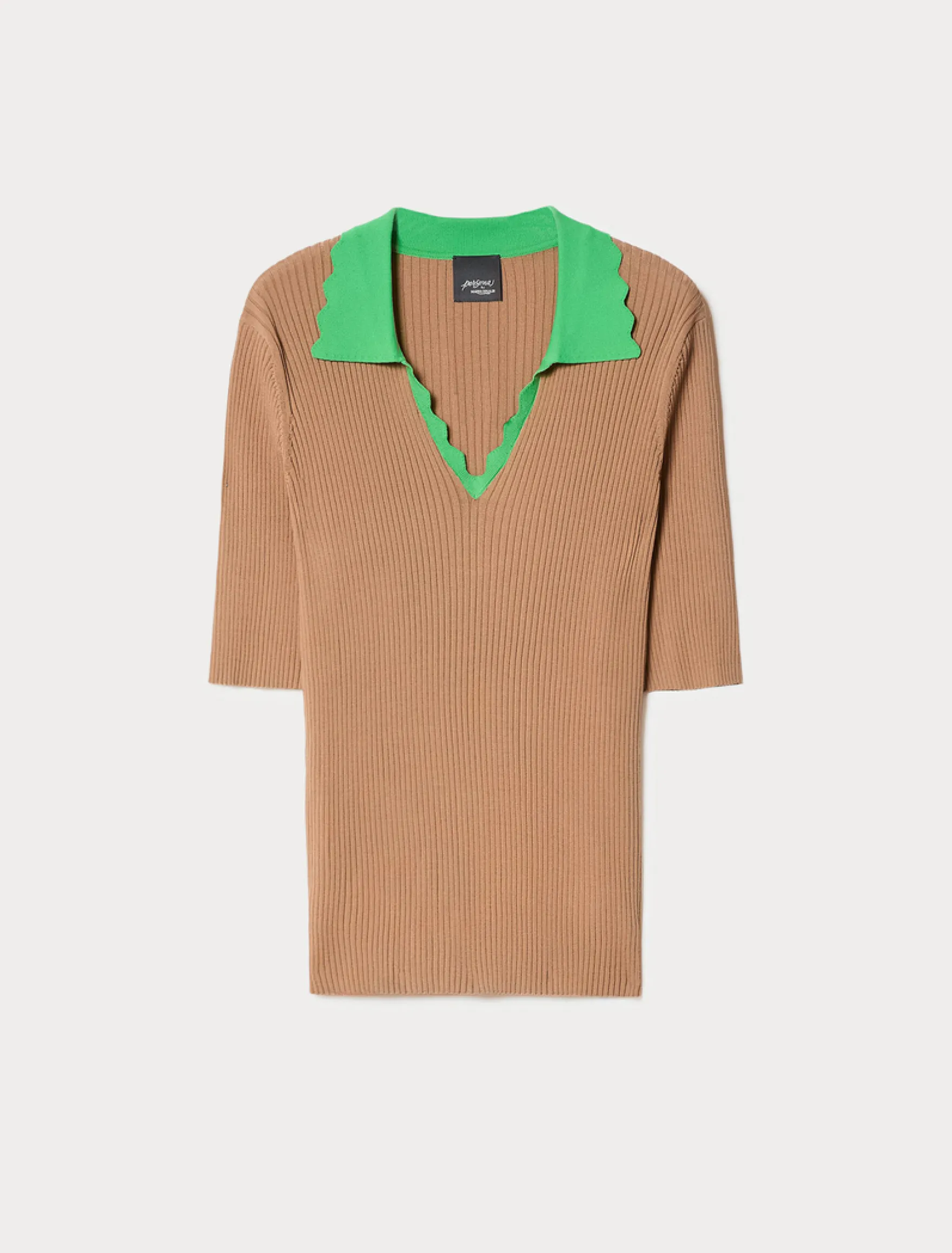 Maglia in viscosa stretch - CARAMELLO