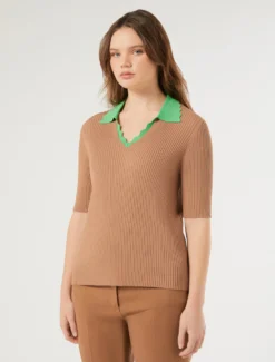 Maglia in viscosa stretch - CARAMELLO