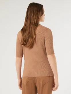 Maglia in viscosa stretch - CARAMELLO