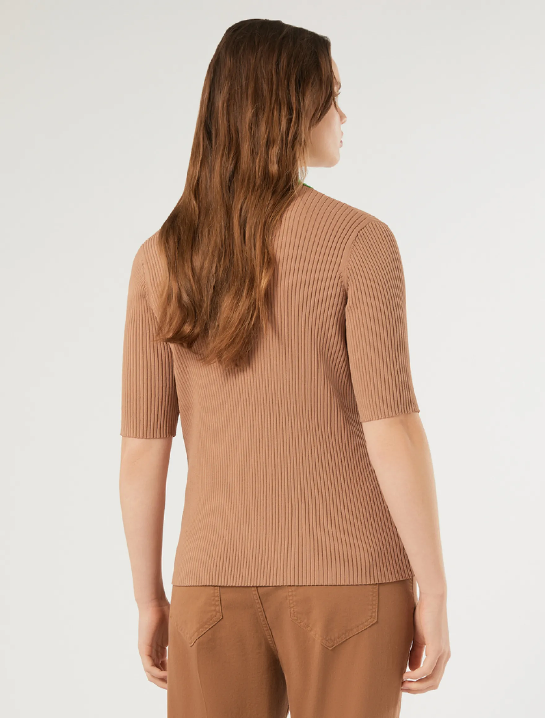 Maglia in viscosa stretch - CARAMELLO