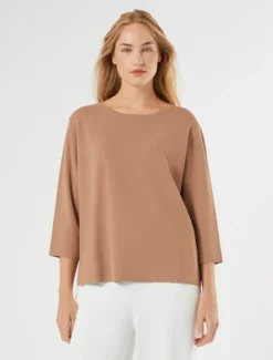 Maglia in viscosa stretch - CARAMELLO