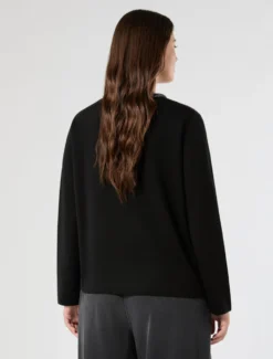 Maglia jacquard con ricamo - NERO